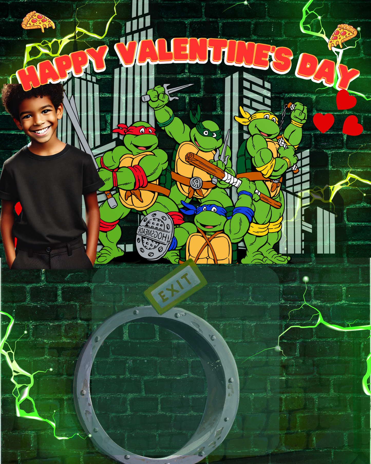 Ninja Turtles Valentines Jumbo Cards | Gift & Snack Holder DIY